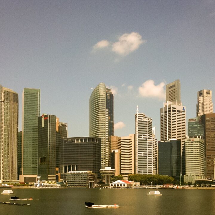 Singapore’s financial district skyline across Marina Bay in 2011.