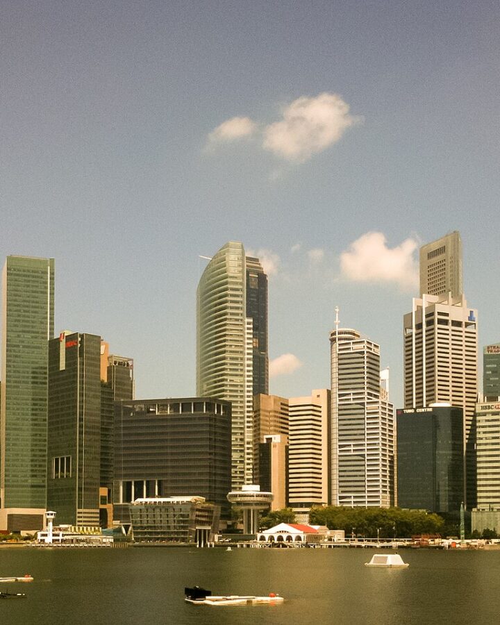 Singapore’s financial district skyline across Marina Bay in 2011.