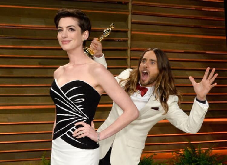 Jared Leto with Anne Hathaway