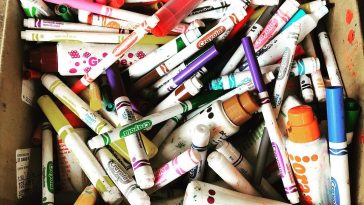 Crayola has a program called ColorCycle that keeps dead markers out of landfills.